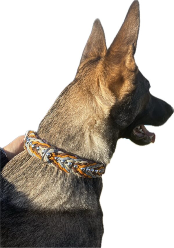 Collier pour chien en paracorde tressage Valentine avec perles Elodog