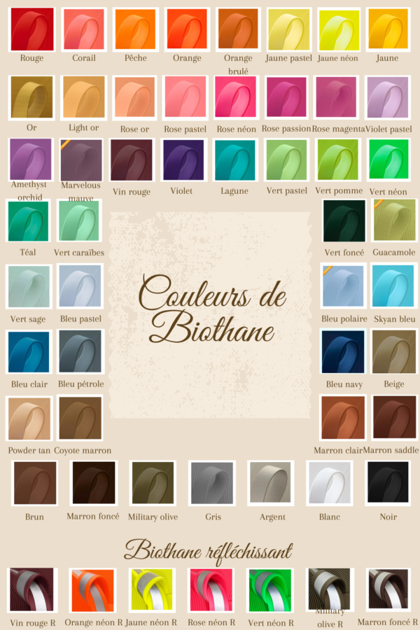 Palette de couleurs de biothane Elodog