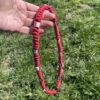 Collier anti tiques naturel chevaux tressé en paracorde avec perles EM Elodog